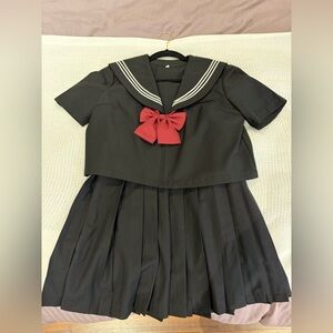 Black Sailor School Uniform with Red Bow